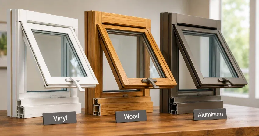 awning window open with rain deflecting off the sash in Ontario