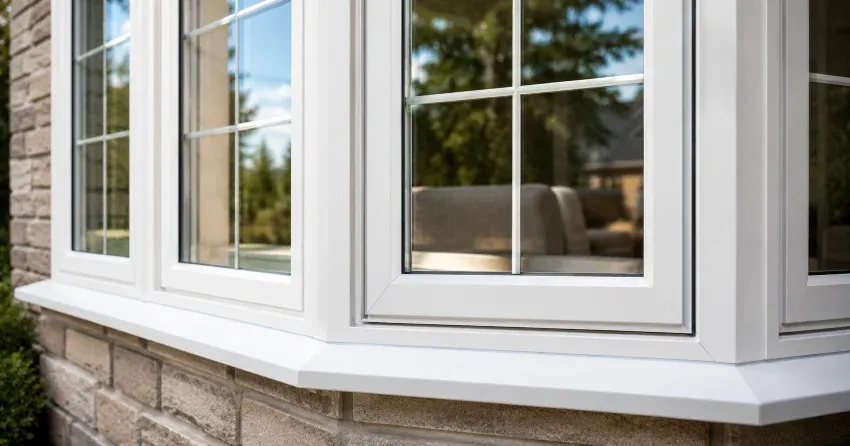 bay window alcove seating area in a living room in Dutton