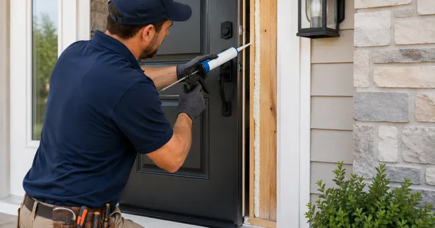 fiberglass front door installed with sidelights in Komoka