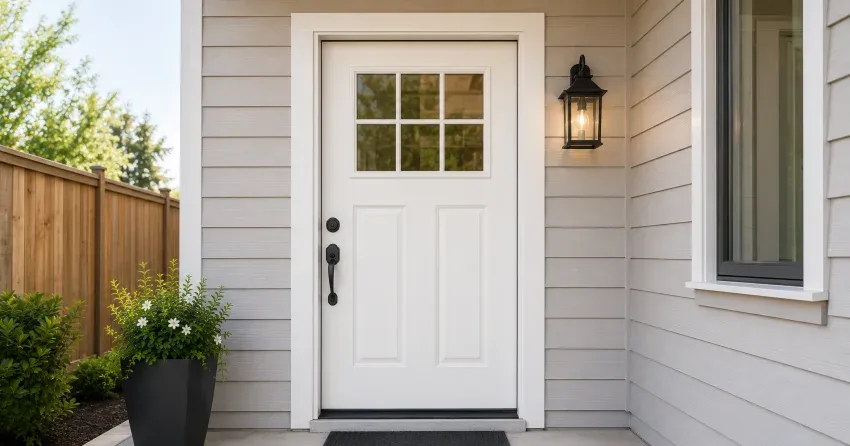 technician installing exterior door frame in Strathroy