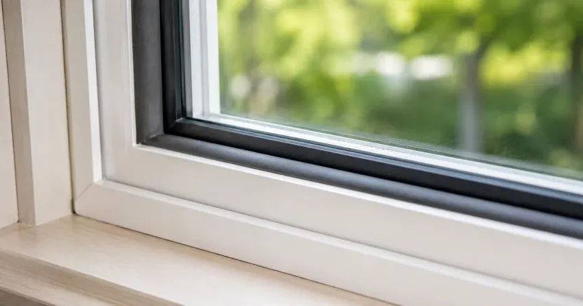 technician inspecting window weatherstripping for drafty window repair Cambridge